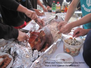 054 Valentine's Day pig roast, afterdeck